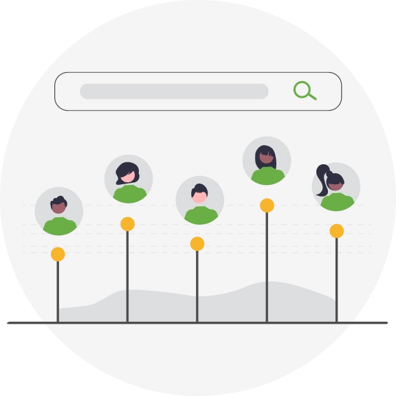 How Does Google Rank Websites? custom graphic showing different people ranking at different points on a graph to represent search engine results 